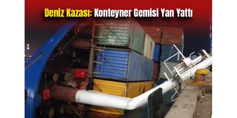 Deniz Kazası: Konteyner Gemisi Yan Yattı